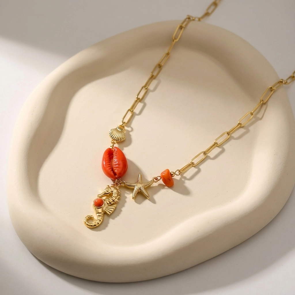 Ocean Charm Stainless Steel Necklace - Premium Jewelry