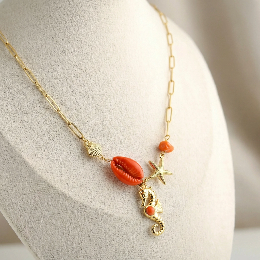 Ocean Charm Stainless Steel Necklace - Premium Jewelry