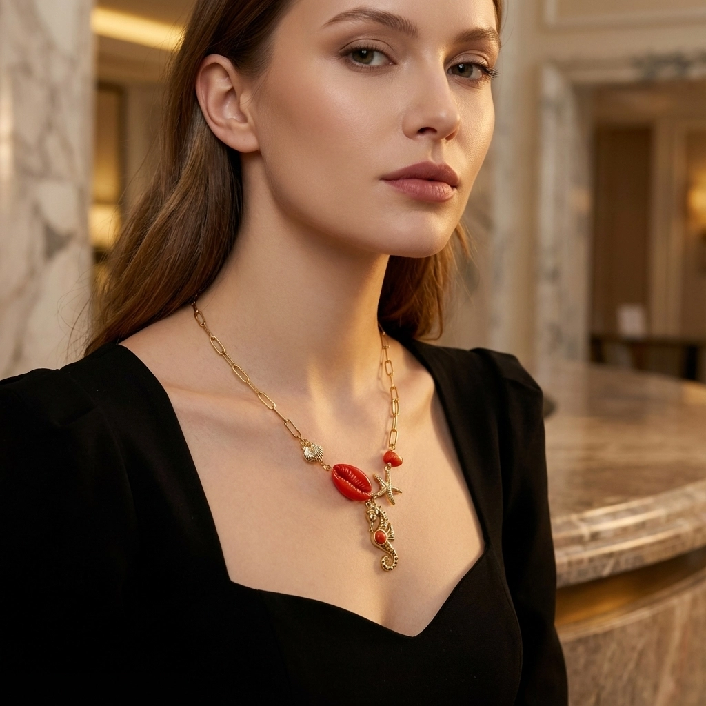 Ocean Charm Stainless Steel Necklace - Premium Jewelry