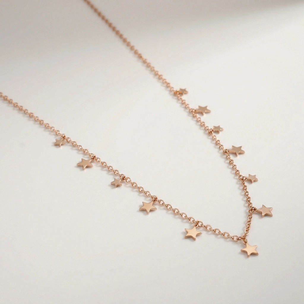 Rose Gold Star Pendant Necklace - Premium Jewelry