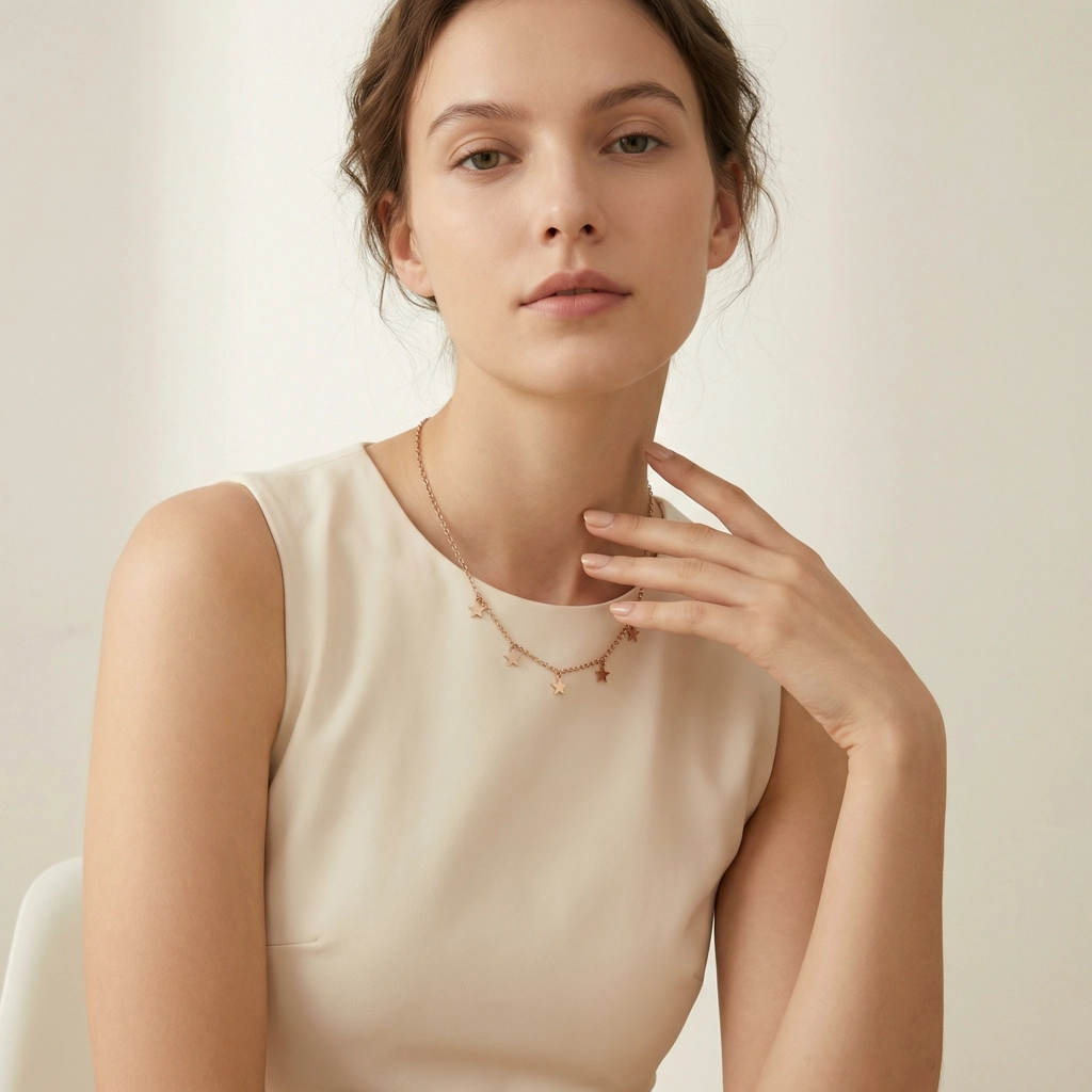 Rose Gold Star Pendant Necklace - Premium Jewelry
