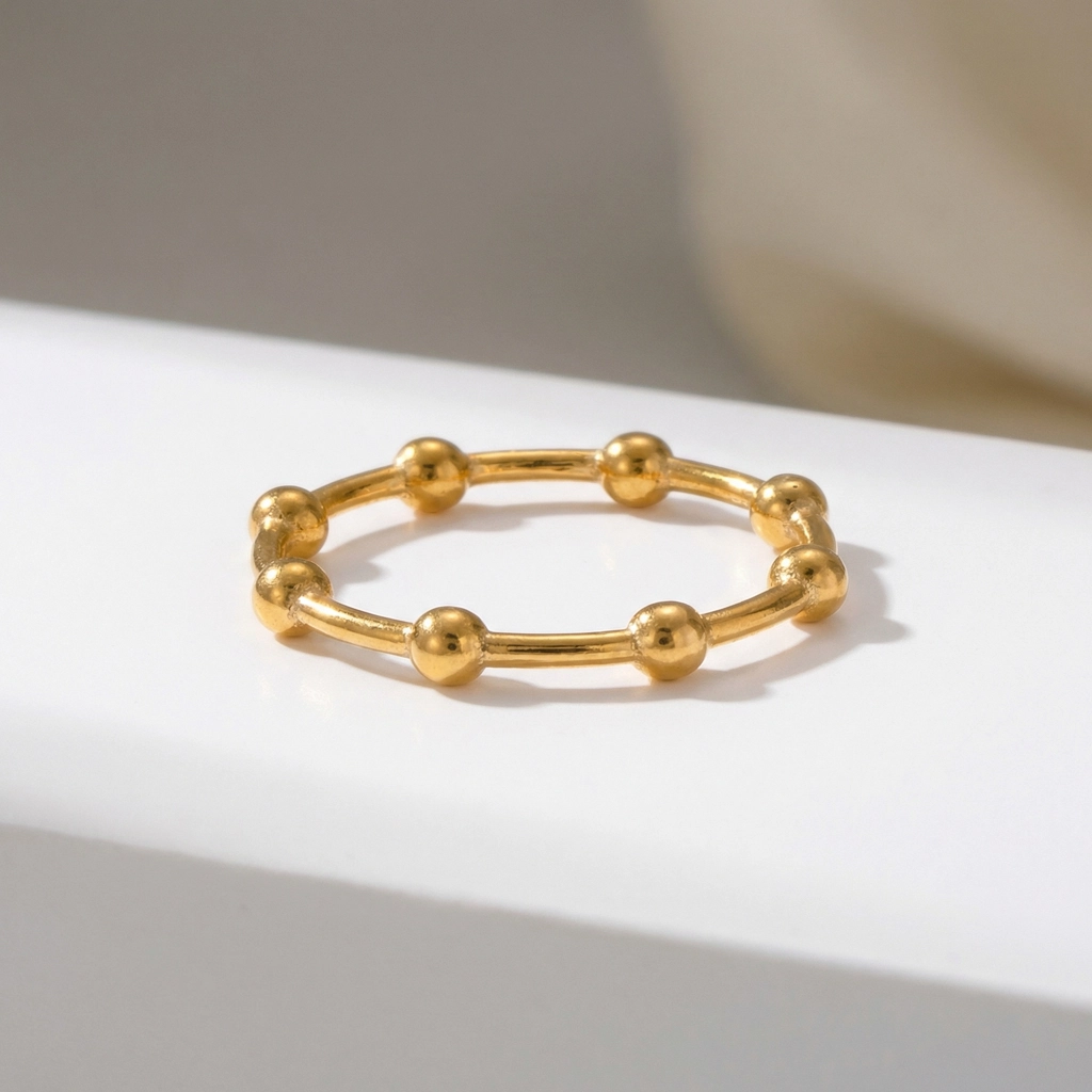 Gold Plated Waterproof Stainless Steel Ring - Premium Jewelry