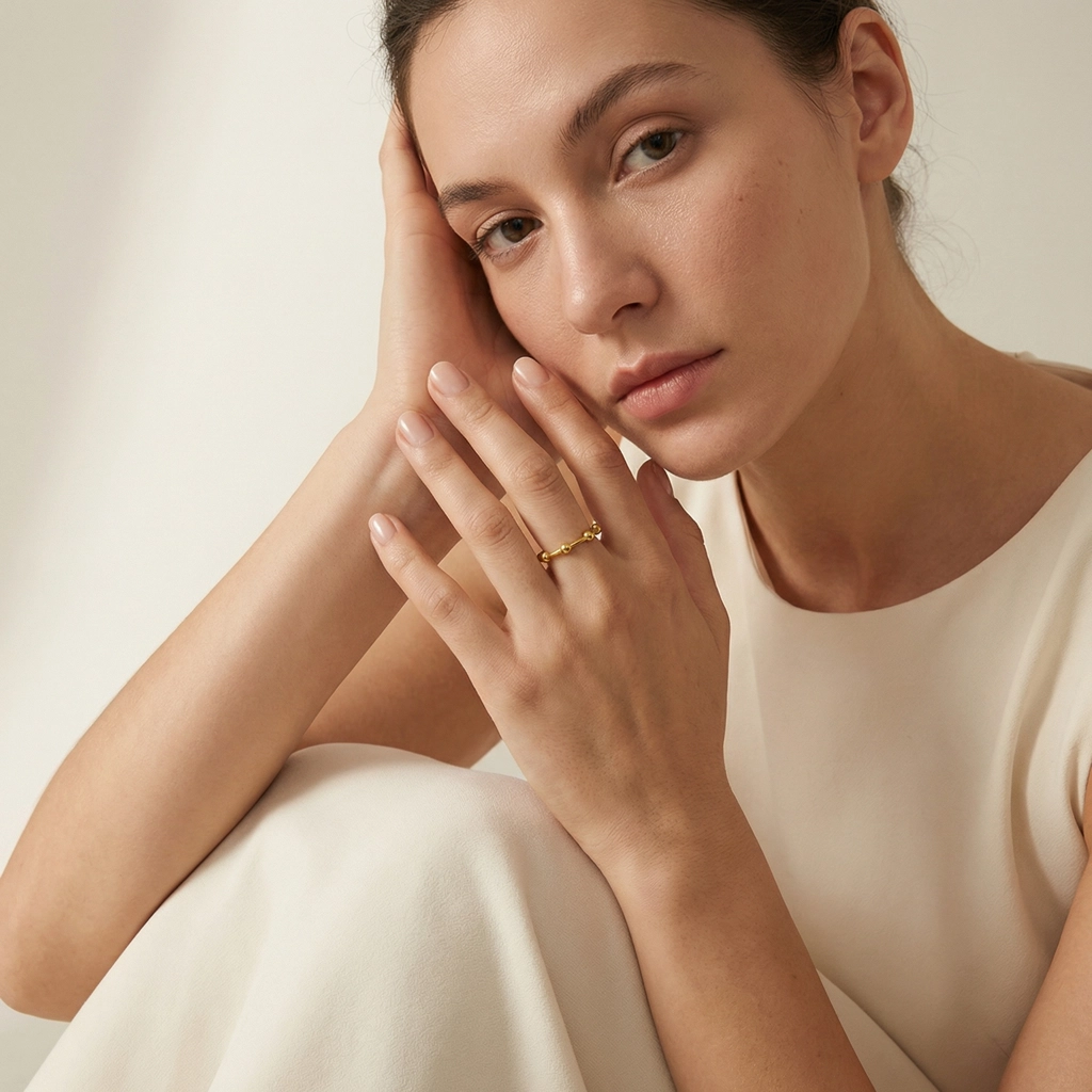 Gold Plated Waterproof Stainless Steel Ring - Premium Jewelry