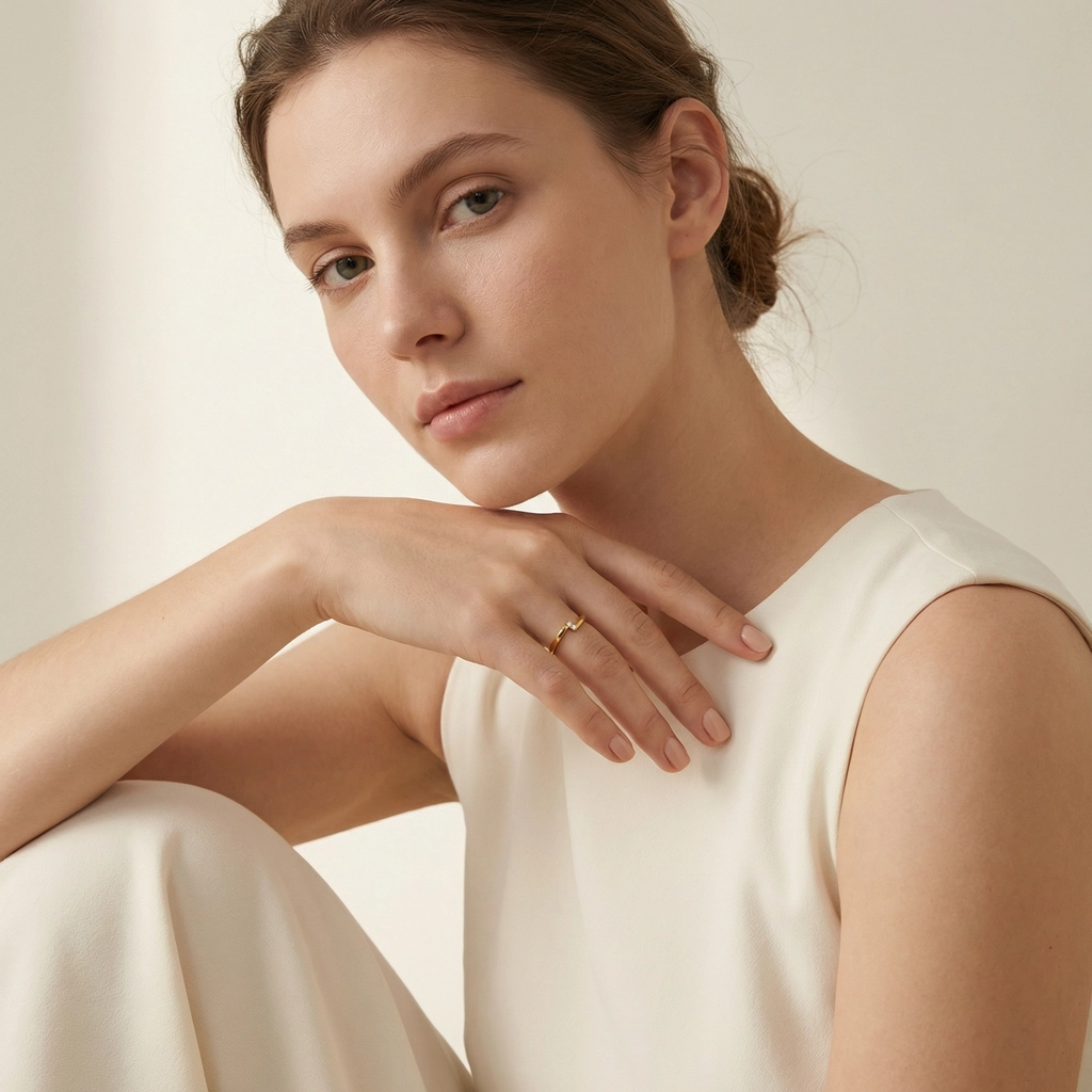 Cubic Zircon Daily Wear Stainless Steel Ring - Premium Jewelry