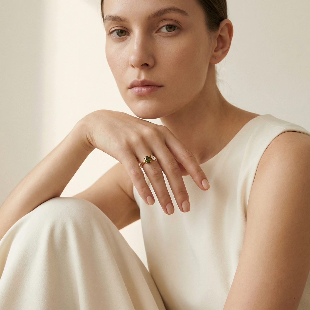 Shiny Zircon Thin Stainless Steel Ring - Premium Jewelry