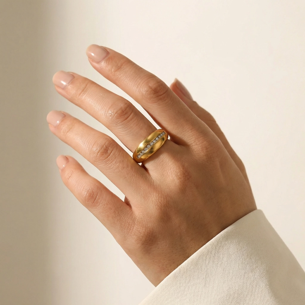 Eterna Cubic Zirconia Pavé Bold Band - Premium Jewelry