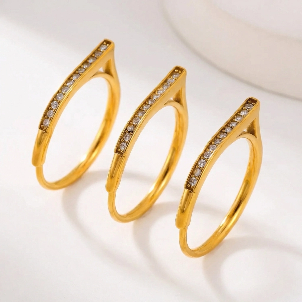 Vintage-style Cubic Zirconia Adjustable Ring - Premium Jewelry