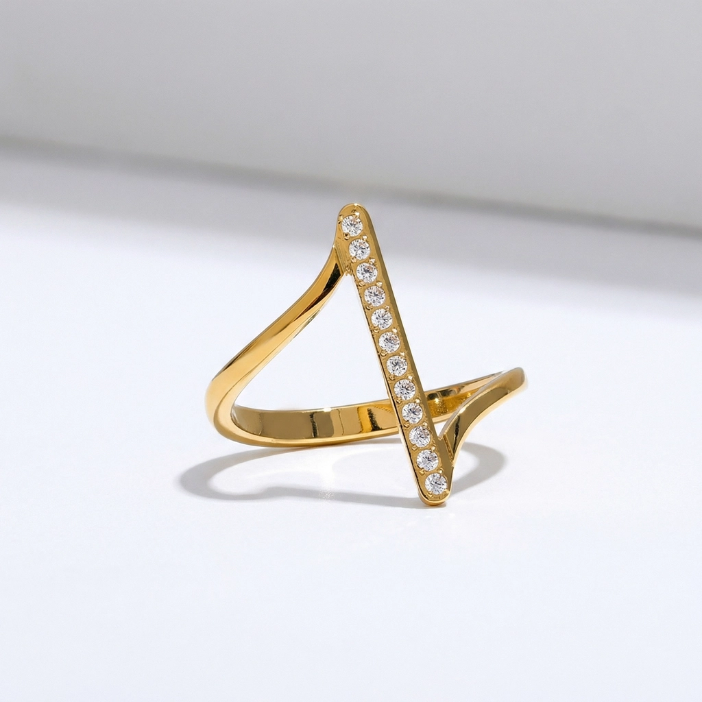 Twisted Zircon Stainless Steel Ring - Premium Jewelry