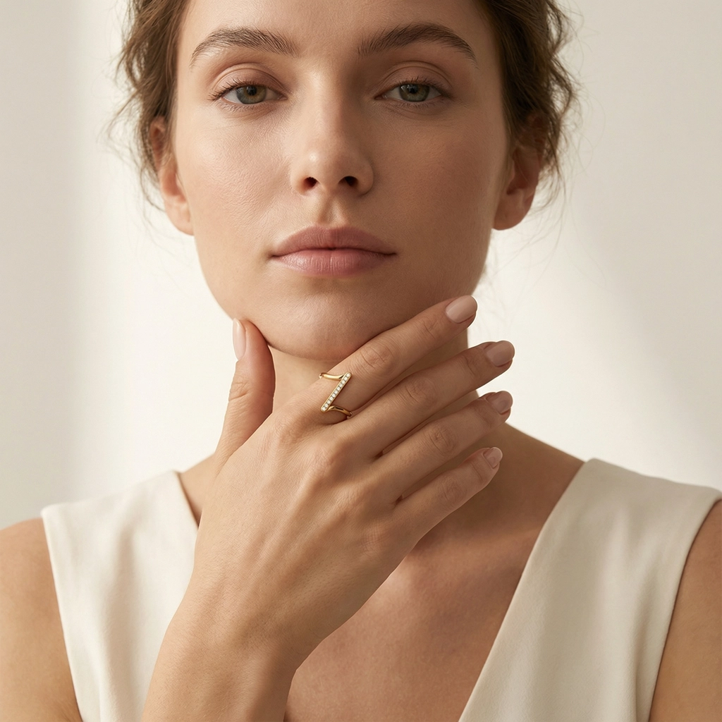 Twisted Zircon Stainless Steel Ring - Premium Jewelry