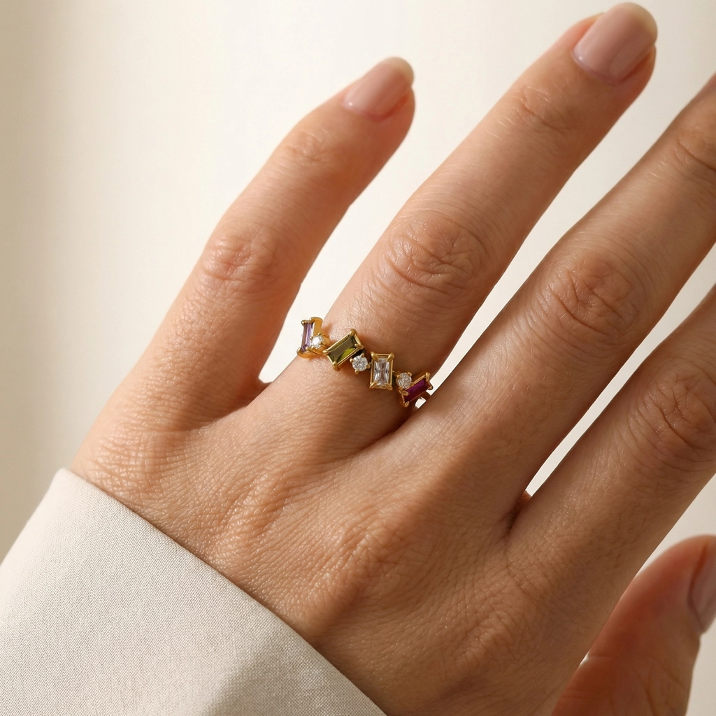 Multi-gemstone Stack Ring In Gold - Standard Jewelry