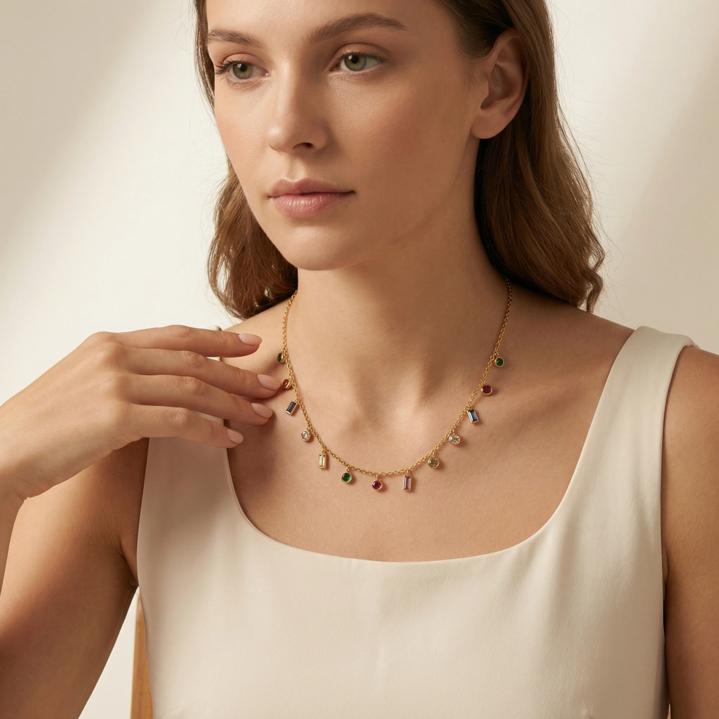 Multicolor Charm Necklace - Standard Jewelry