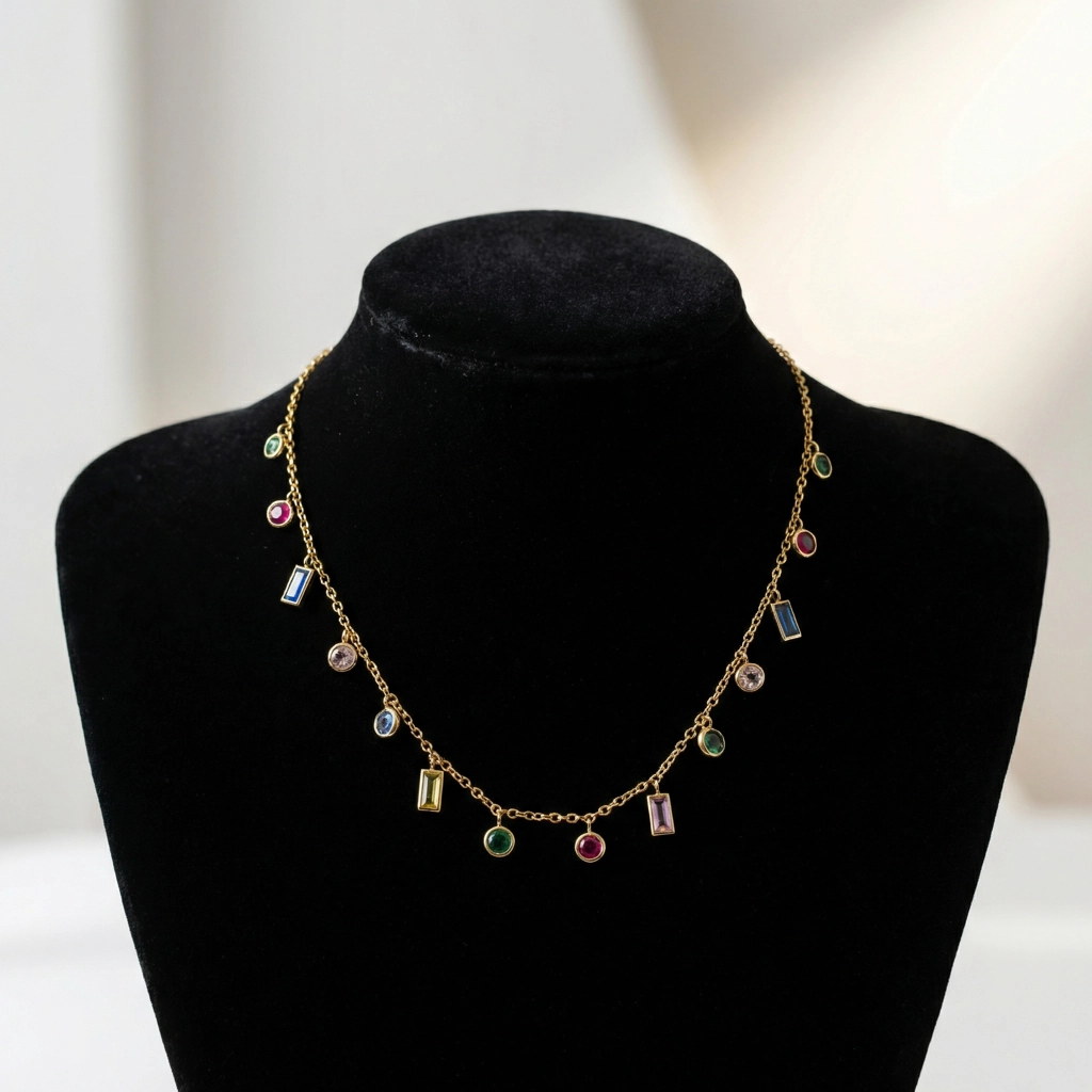 Multicolor Charm Necklace - Standard Jewelry