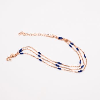 Blue Enamel Chain Bracelet