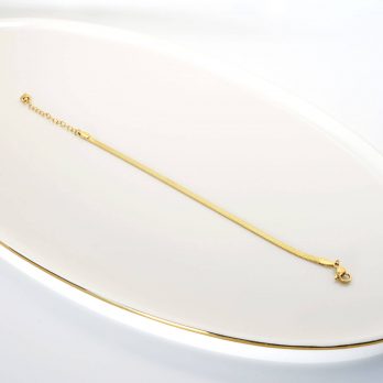 18k Gold Plated Stainless Steel Herringbone Chain Bracelet